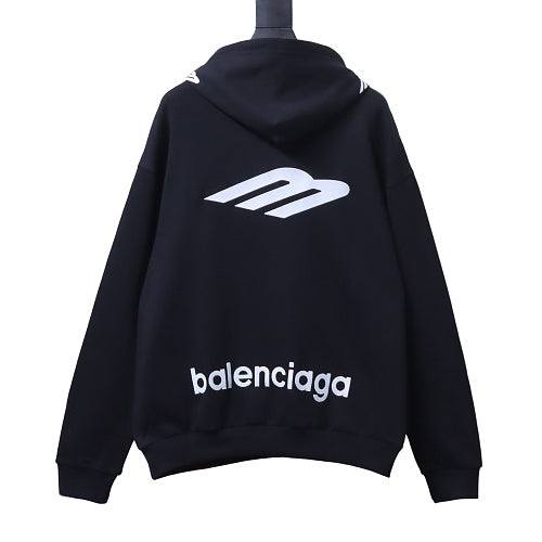 Balenciaga Icon 3b Sports Oversized Hoodie Black