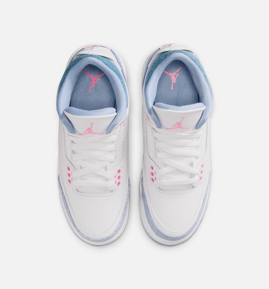Air Jordan 3 Retro "Cobalt Bliss" Big Kids' Shoe – White/Cobalt Bliss/Football Grey/Pink Glow