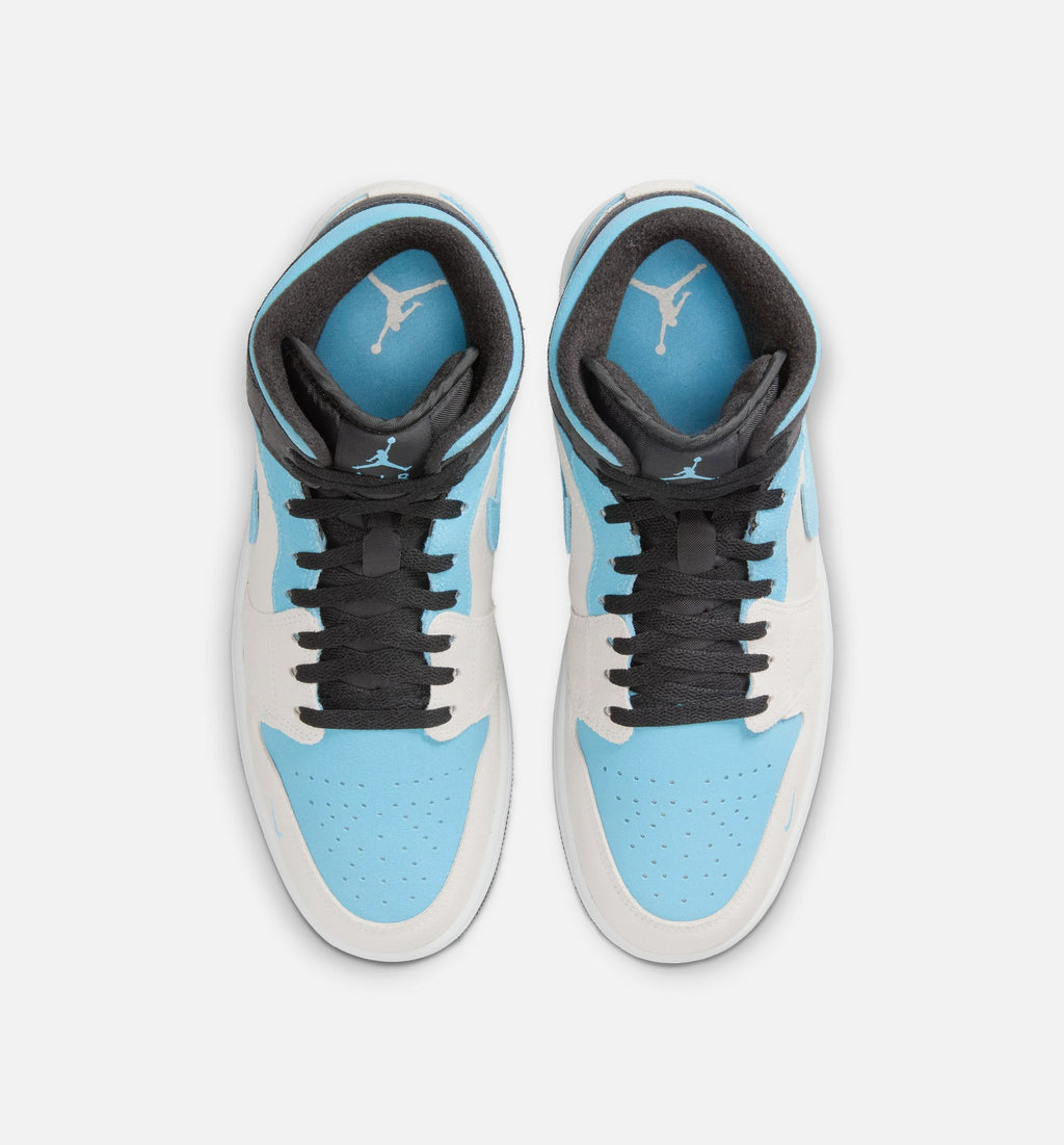 Air Jordan 1 Mid SE Blue Chill Men's Shoes - White/Blue/Black
