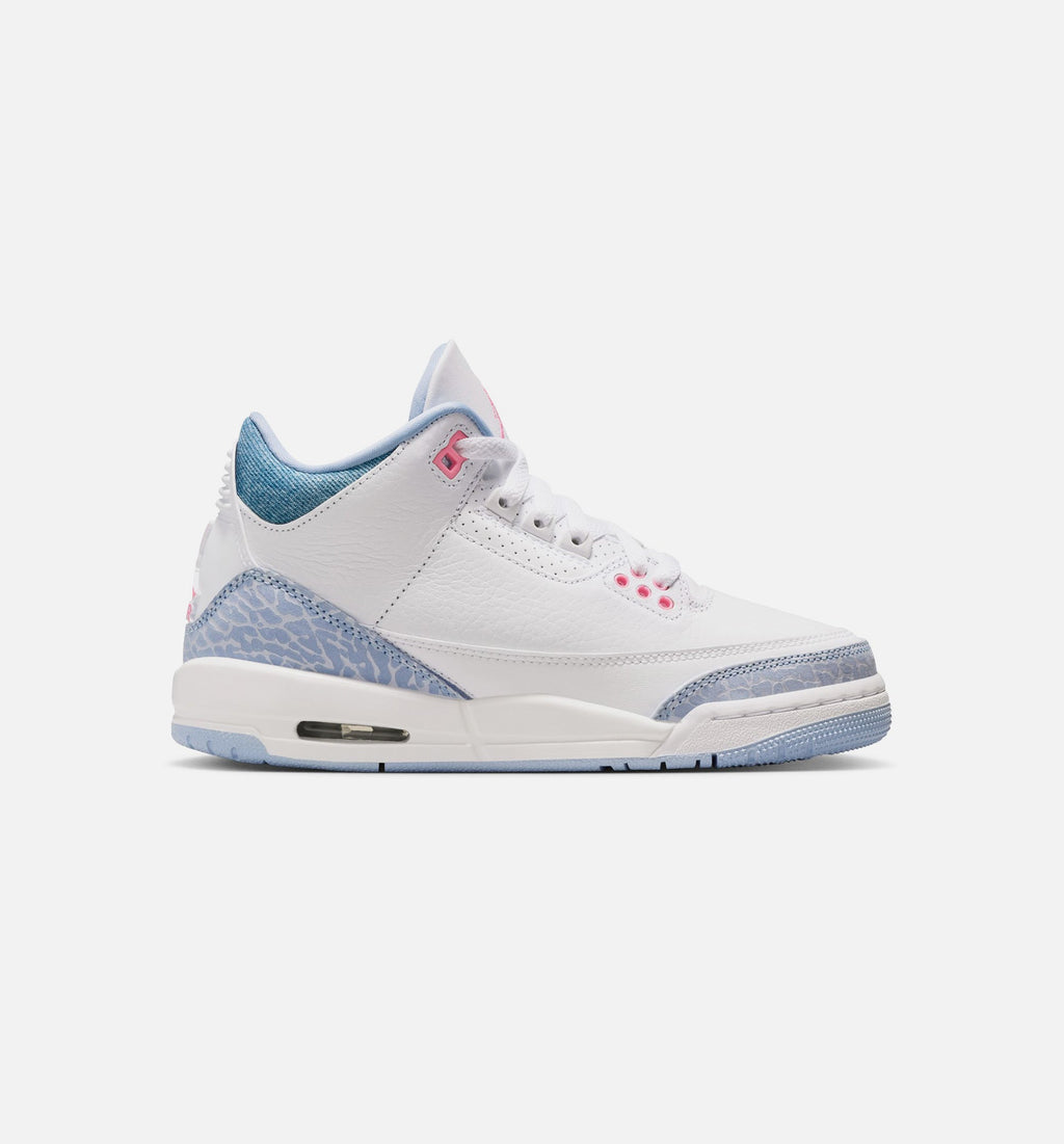 Air Jordan 3 Retro 'Cobalt Bliss' Grade School - White/Cobalt Bliss/Football Grey/Pink Glow