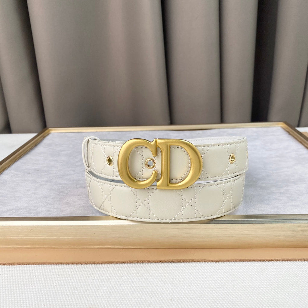 DIOR 25S BELT 30 MM IN CREAM WHITE CALFSKIN 564808