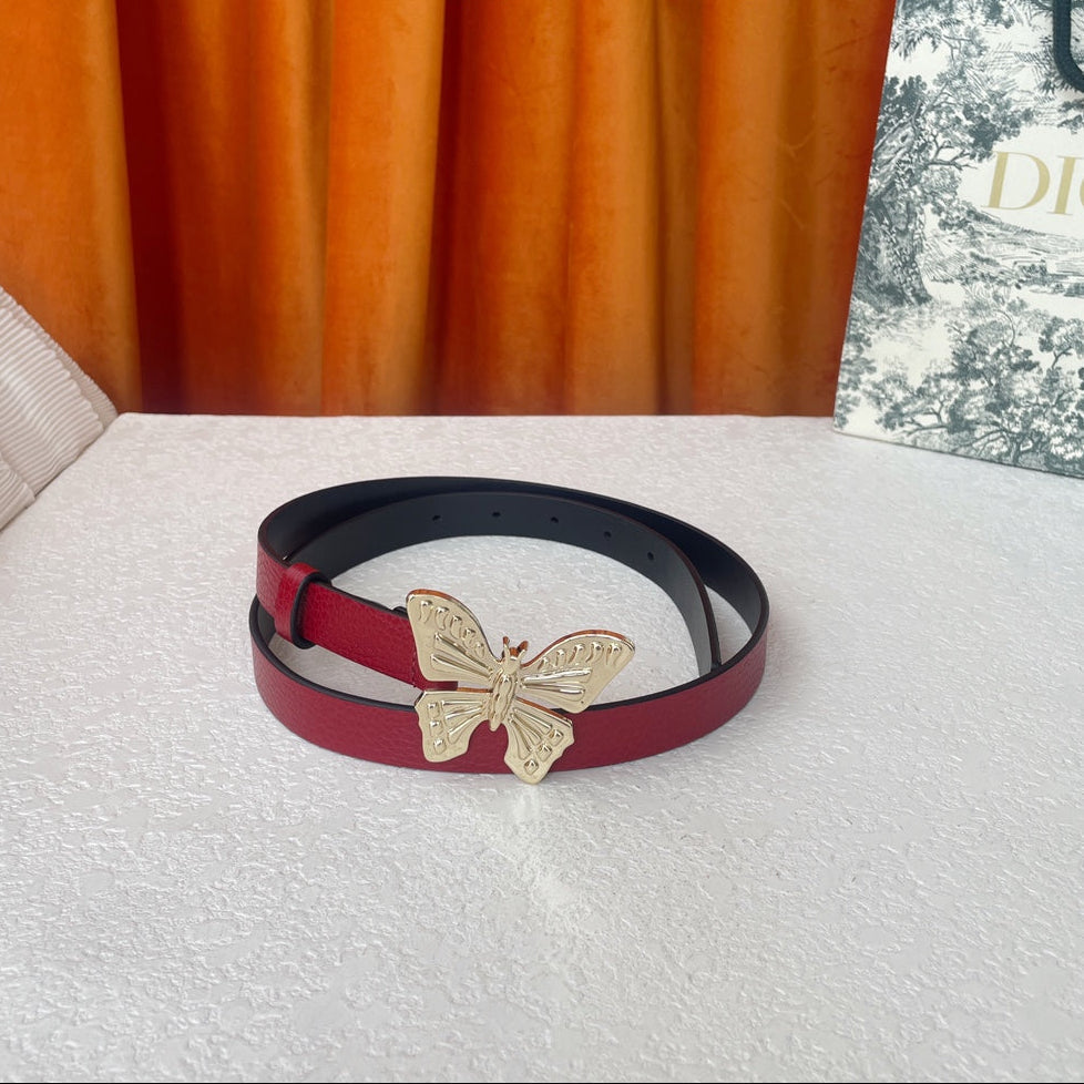 DIOR 25S BELT 20 MM IN RED CALFSKIN 567924