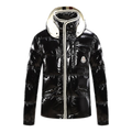 Moncler Contrast-Trim Glossy Hooded Puffer Jacket – Premium Down