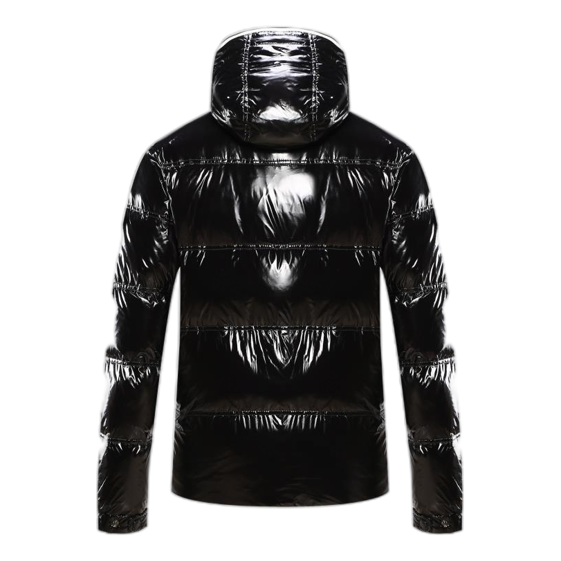 Moncler Contrast-Trim Glossy Hooded Puffer Jacket – Premium Down