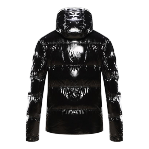 Moncler Contrast-Trim Glossy Hooded Puffer Jacket – Premium Down