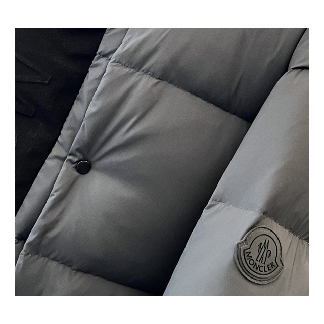Moncler Contrast-Hood Color-Block Puffer Jacket – Graphic Edition