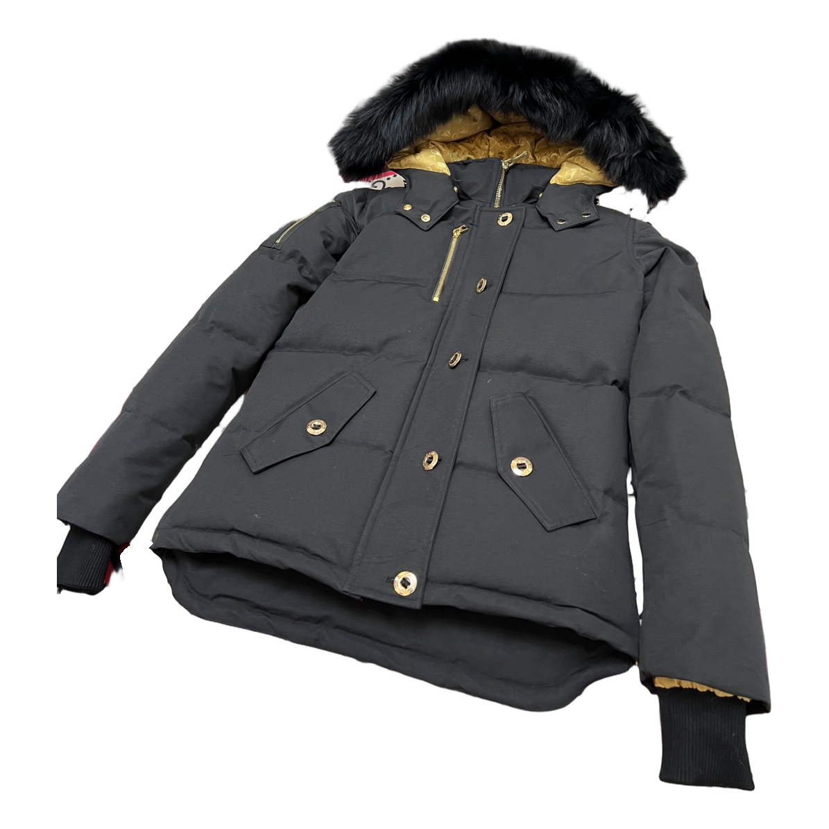 Moose Knuckles Gold 3Q Fur-Trim Hooded Puffer Jacket – Black