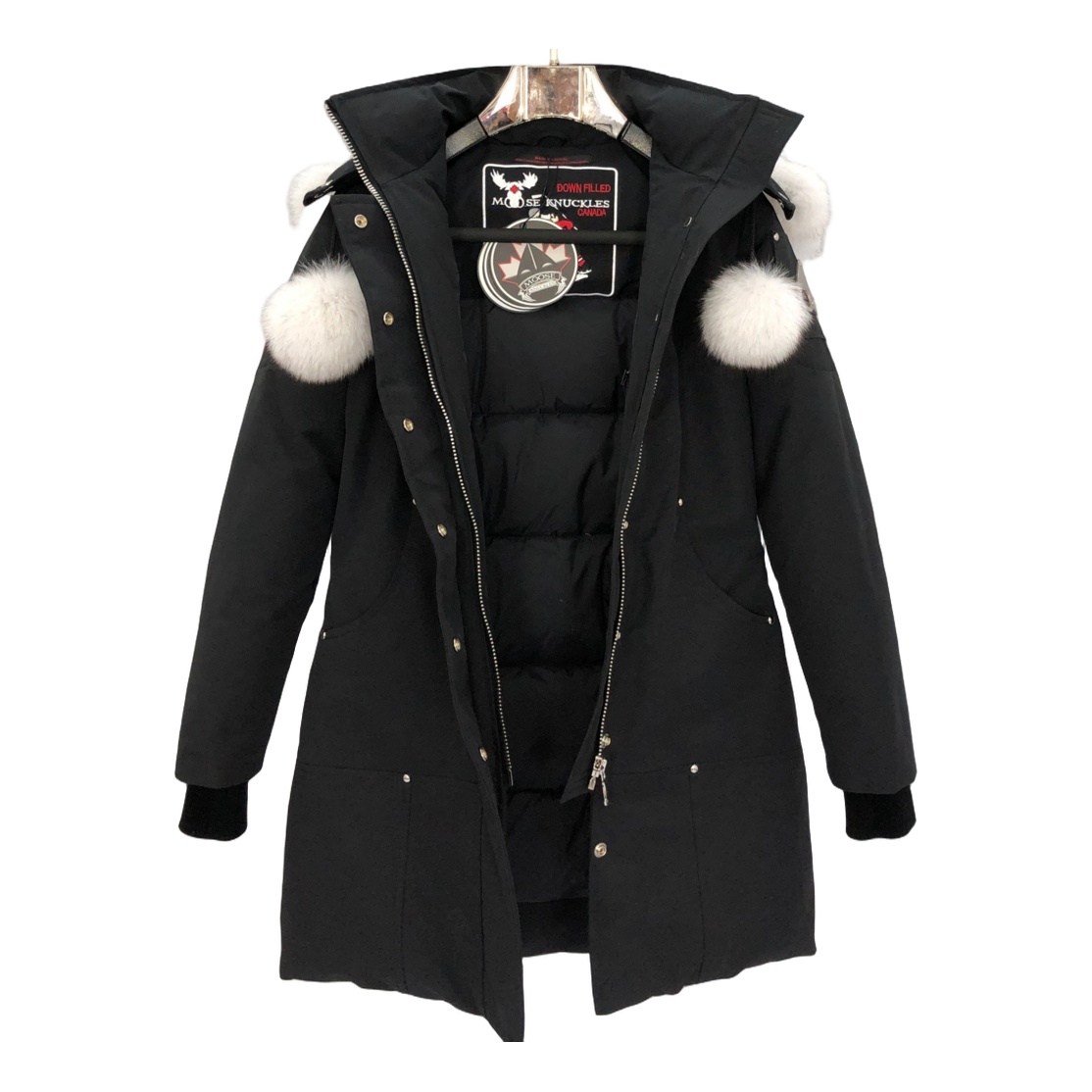 Moose Knuckles Stirling Parka – White Fur Trim Signature