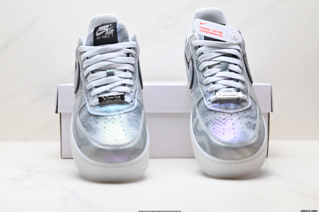 Nike Air Force 1 Low Silver Gray White Unisex Sneakers Style 15