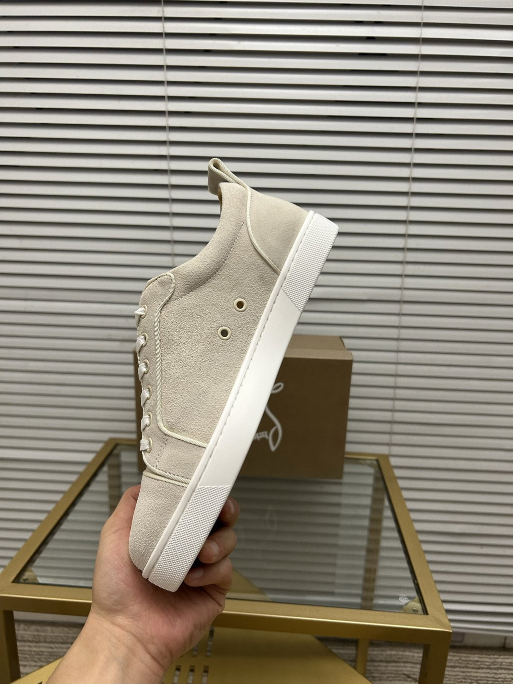 Christian Louboutin Light Beige Low-Top Sneakers