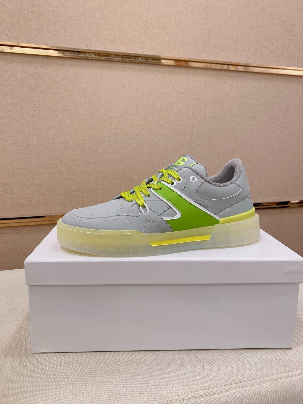 Dolce & Gabbana Neon Accent Low-Top Sneakers