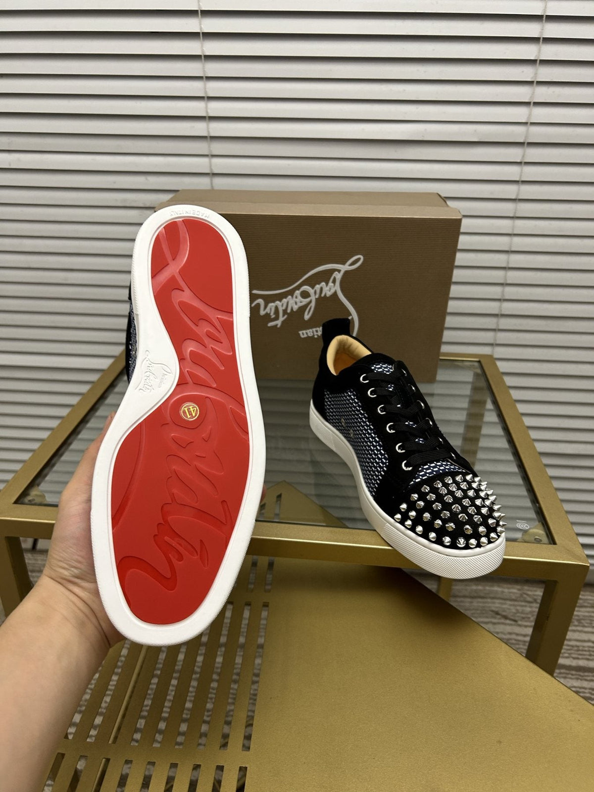 Christian Louboutin Studded Toe Low-Top Sneakers
