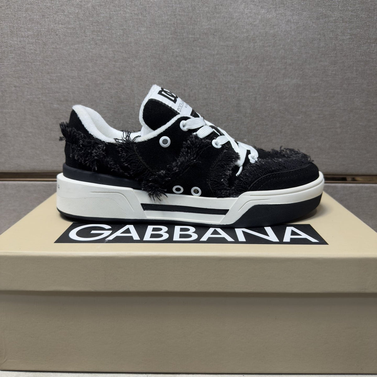Dolce & Gabbana Black and White Low-Top Sneakers