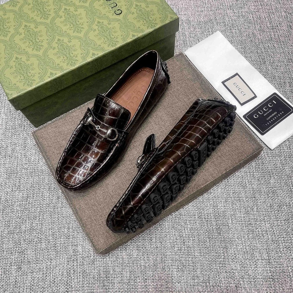 Gucci Dark Brown Horsebit Loafers