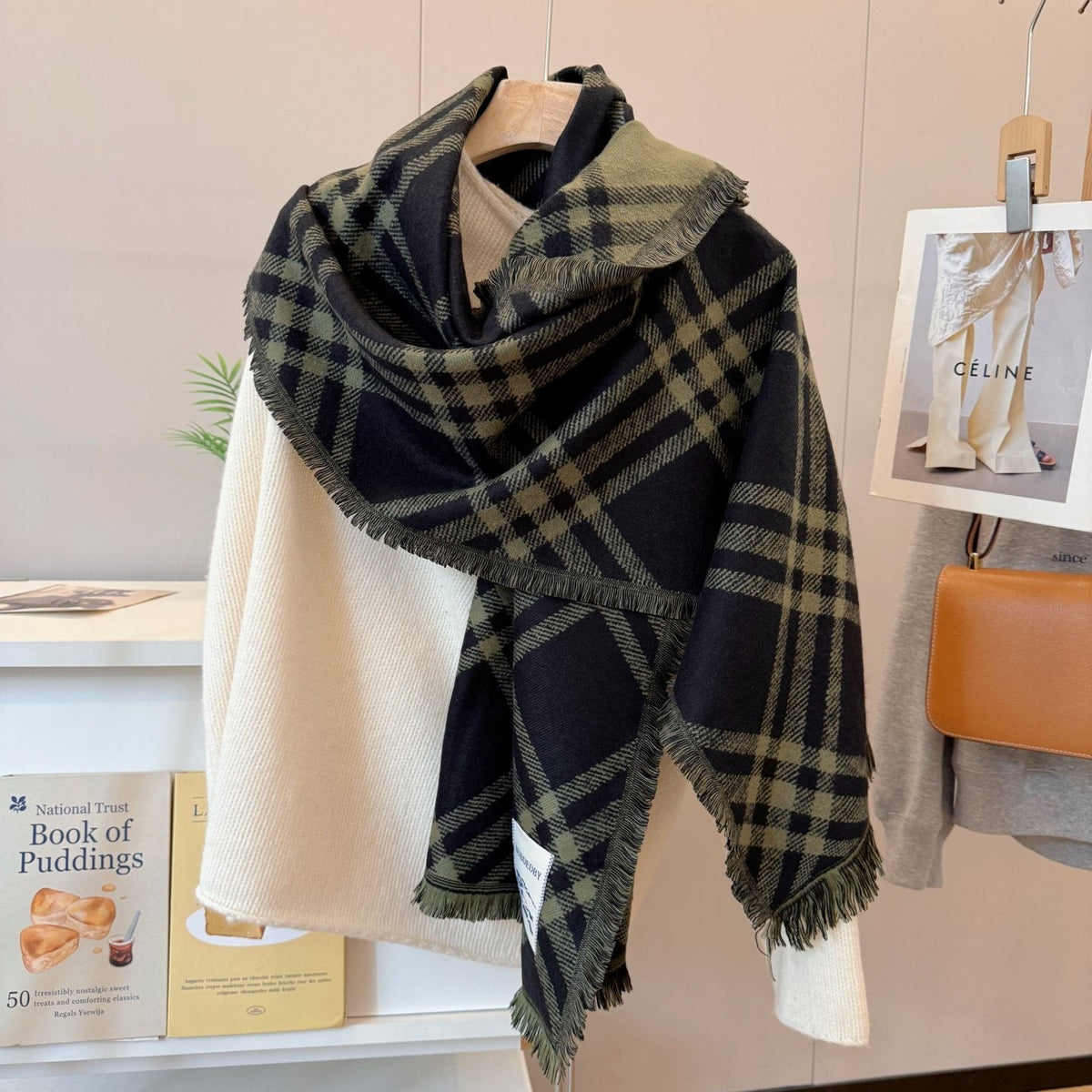 Burberry Plaid Fringed Scarf
