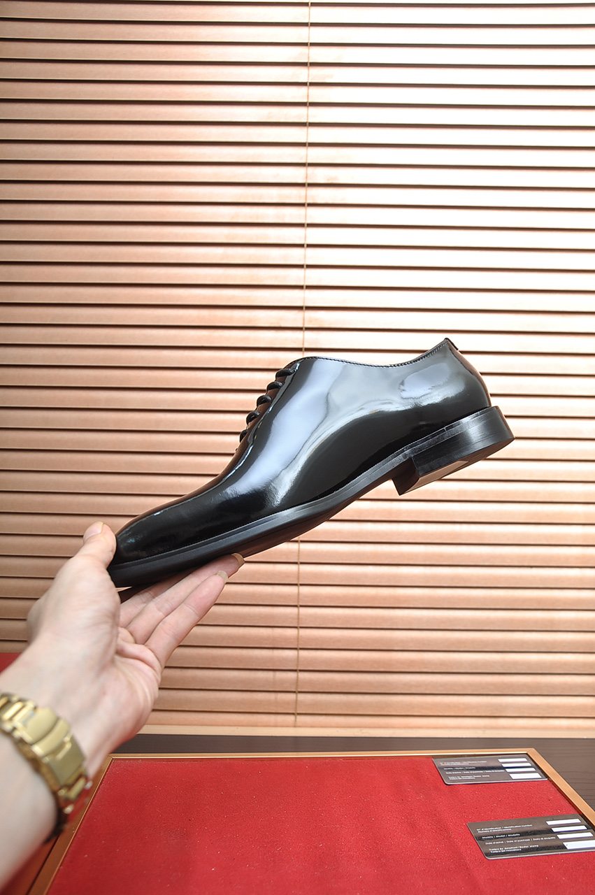 Ferragamo Black Lace-Up Dress Shoes