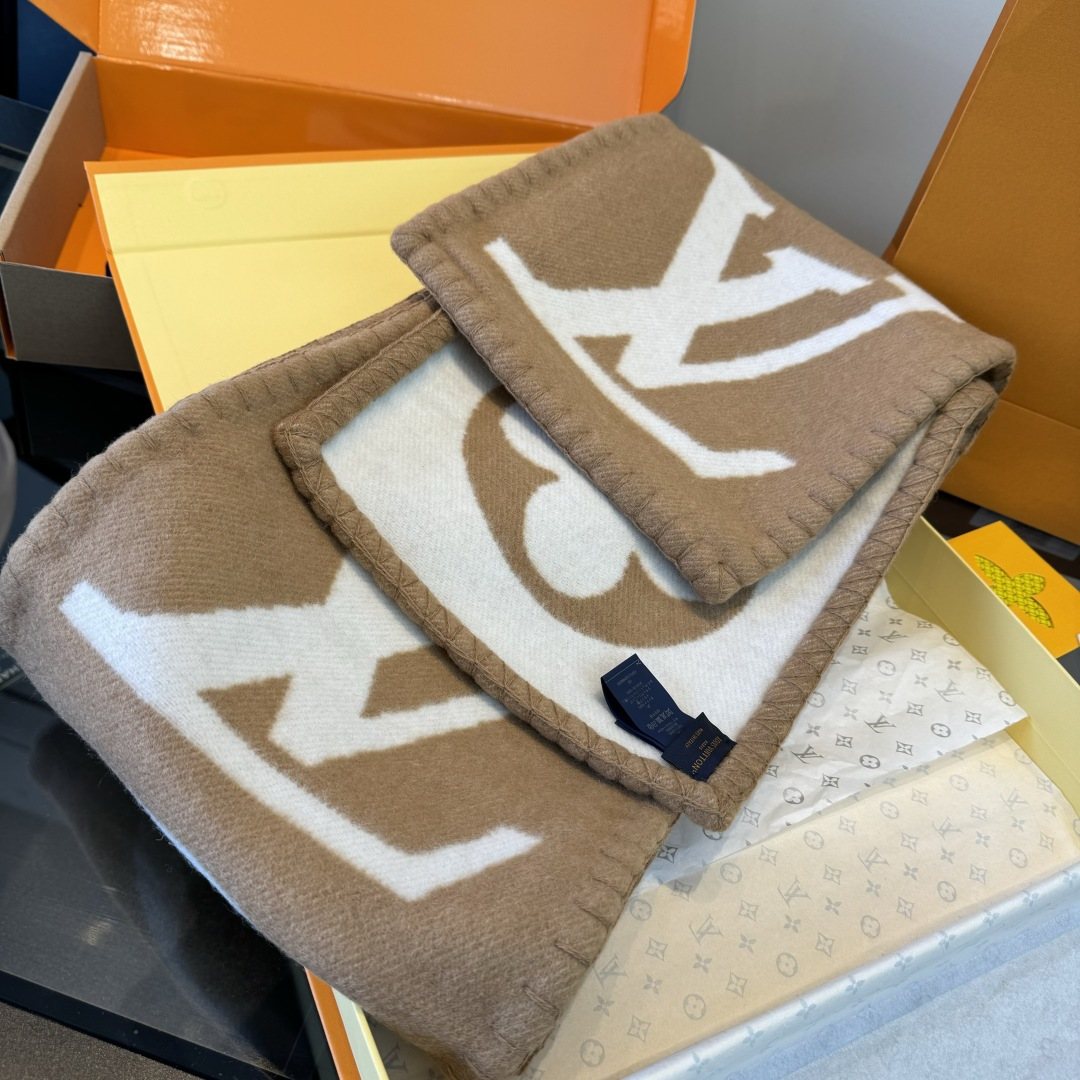 Louis Vuitton Tan & Cream Monogram Scarf