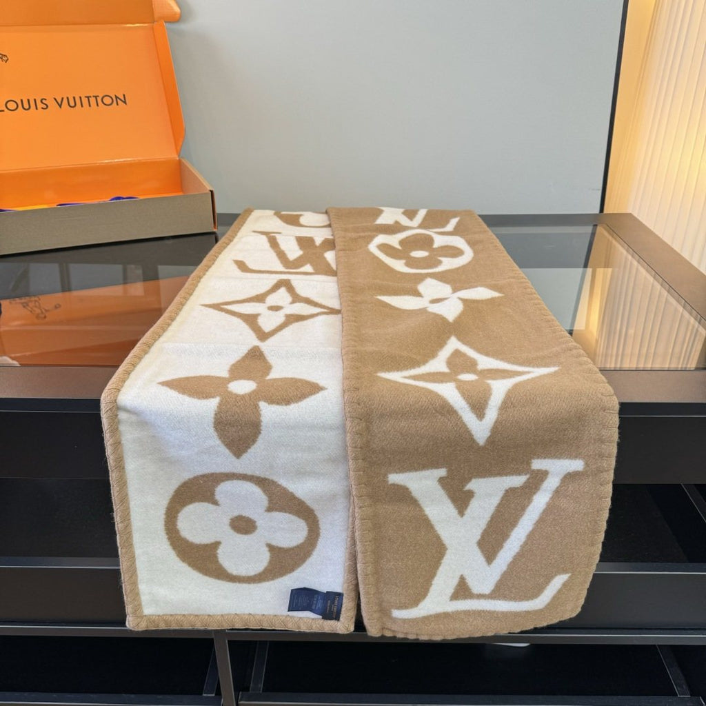 Louis Vuitton Tan & Cream Monogram Scarf