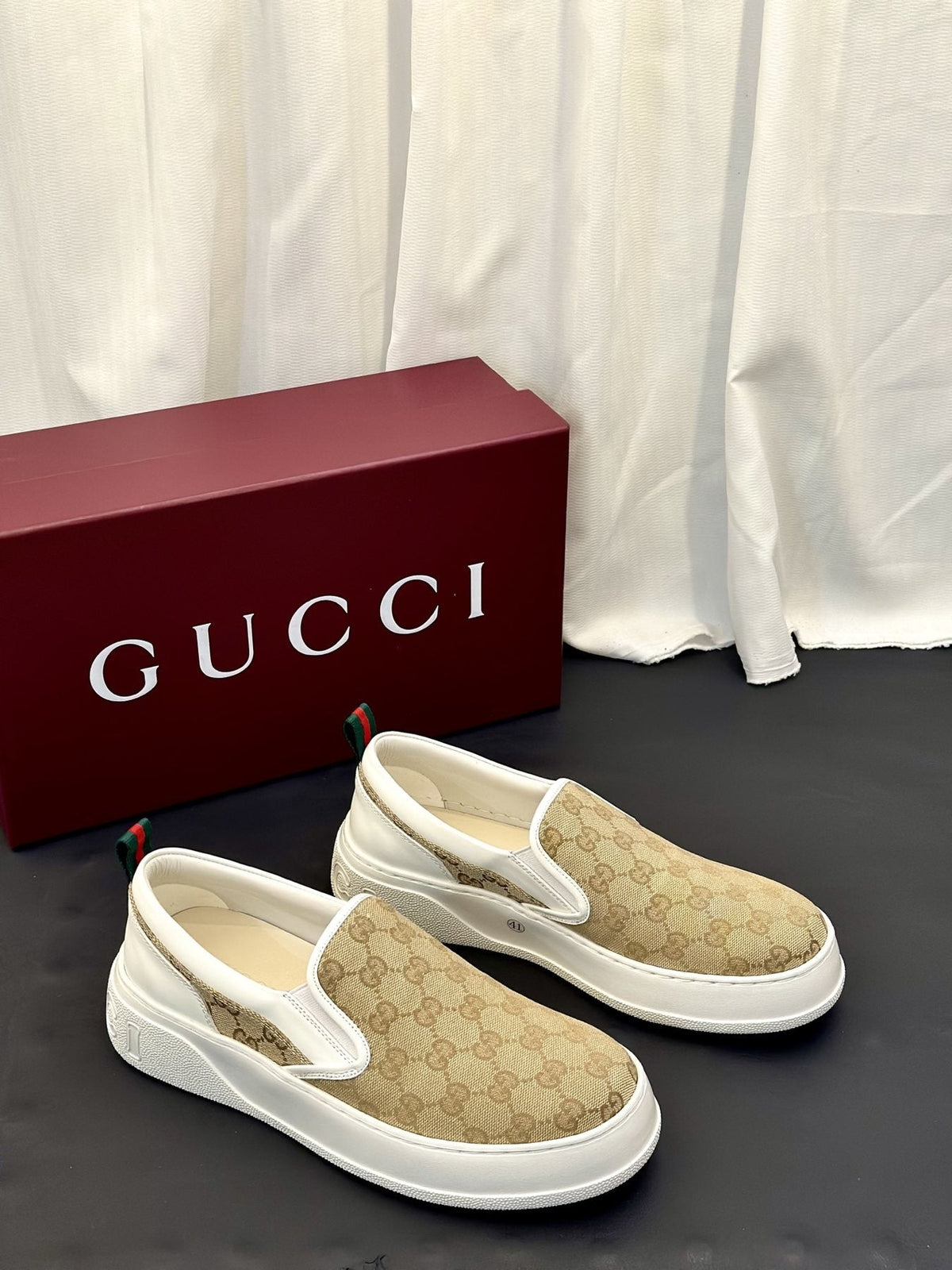 Gucci Patterned Slip-On Shoes
