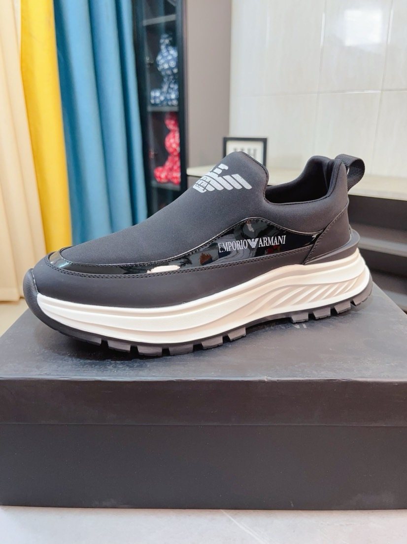 Armani Color-Block Slip-On Sneakers