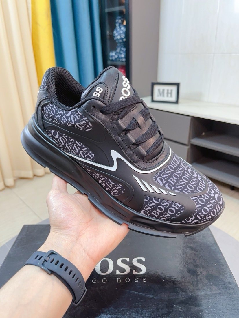 Hugo Boss Men's Logo-Pattern Low-Top Sneakers