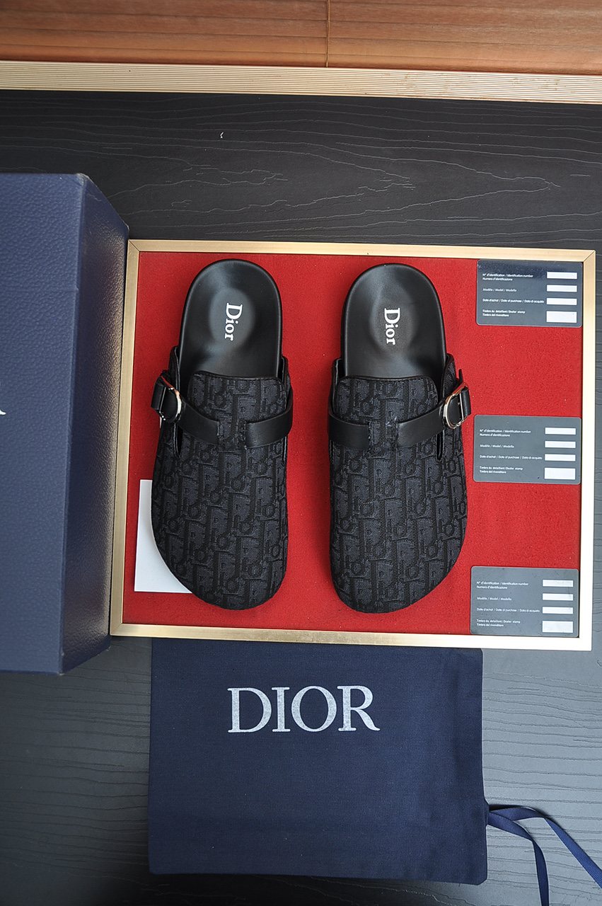 Dior Buckled Closed-Toe Mules