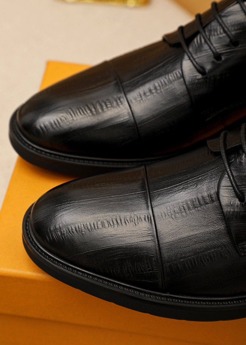 Louis Vuitton Black Lace-Up Dress Shoes - Leather Lining