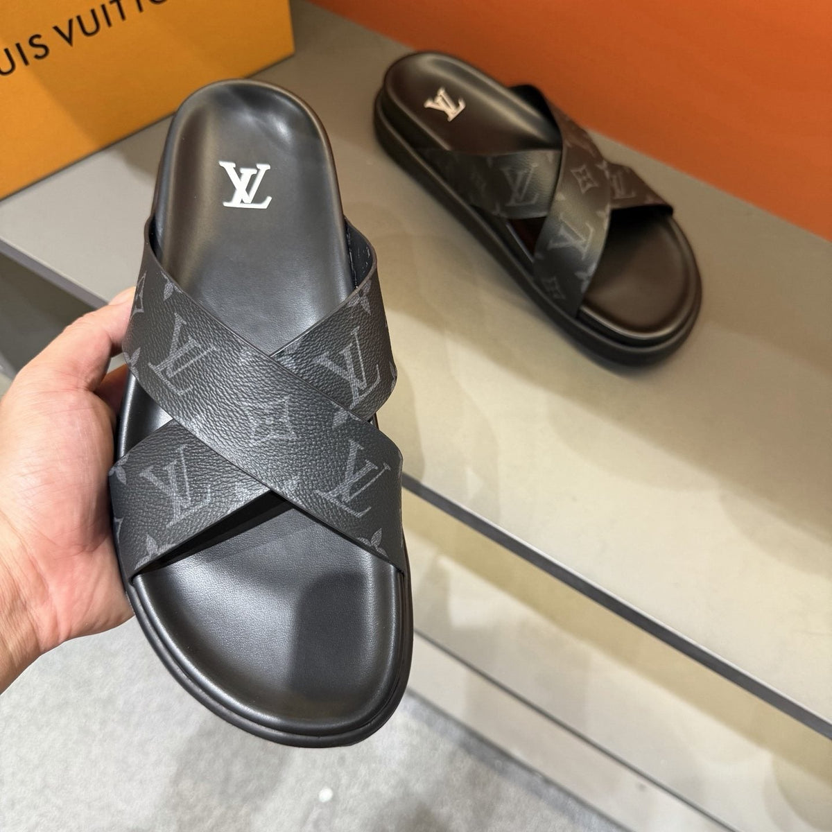 Louis Vuitton Crossover Slide Sandals - Open-Toe, Slip-On Construction