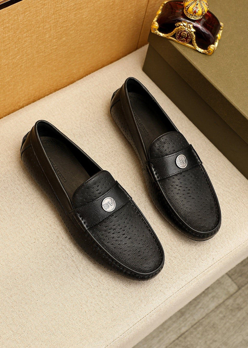 Bottega Veneta Men's Perforated Driving Loafers