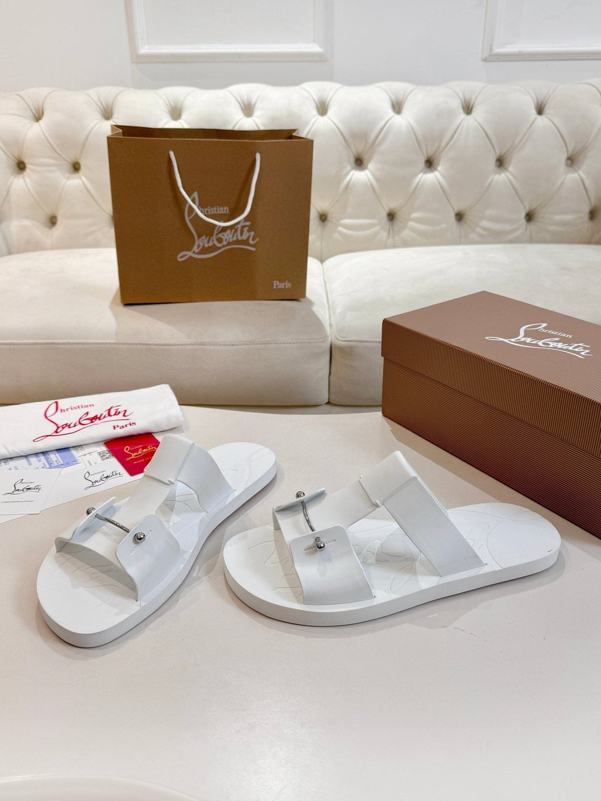 Christian Louboutin Men's Buckle-Strap Slide Sandals