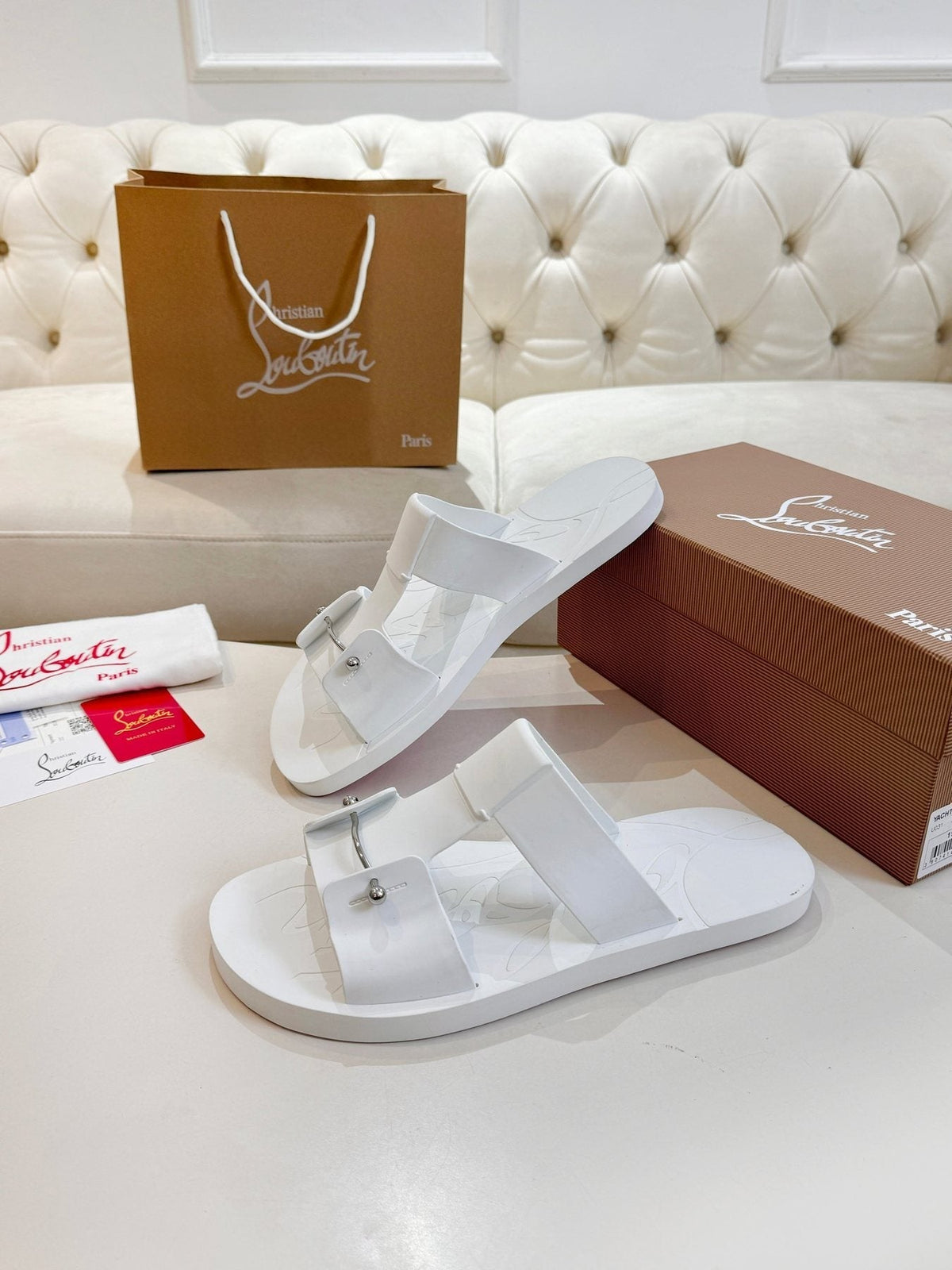 Christian Louboutin Men's Buckle-Strap Slide Sandals