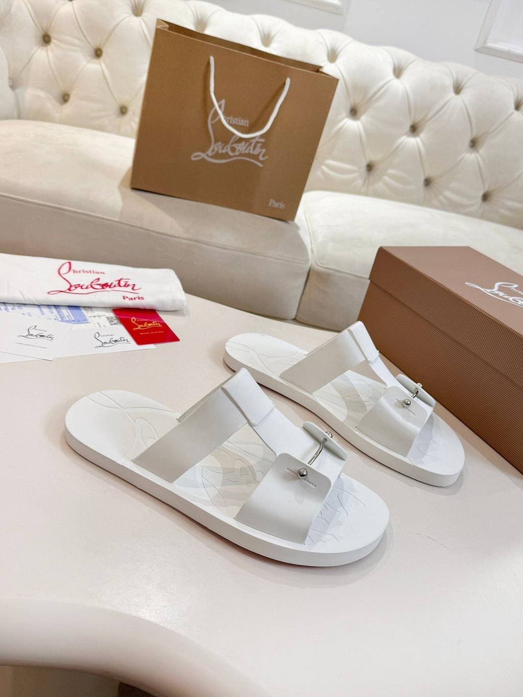 Christian Louboutin Men's Buckle-Strap Slide Sandals