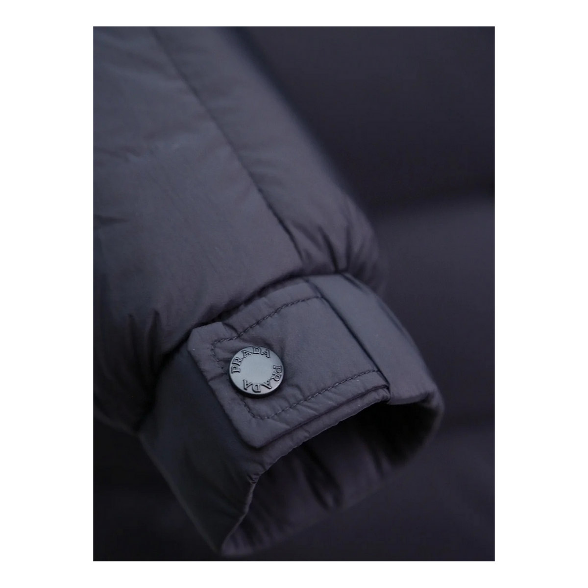 Prada Hooded Puffer Jacket with Signature Sleeve Pouch