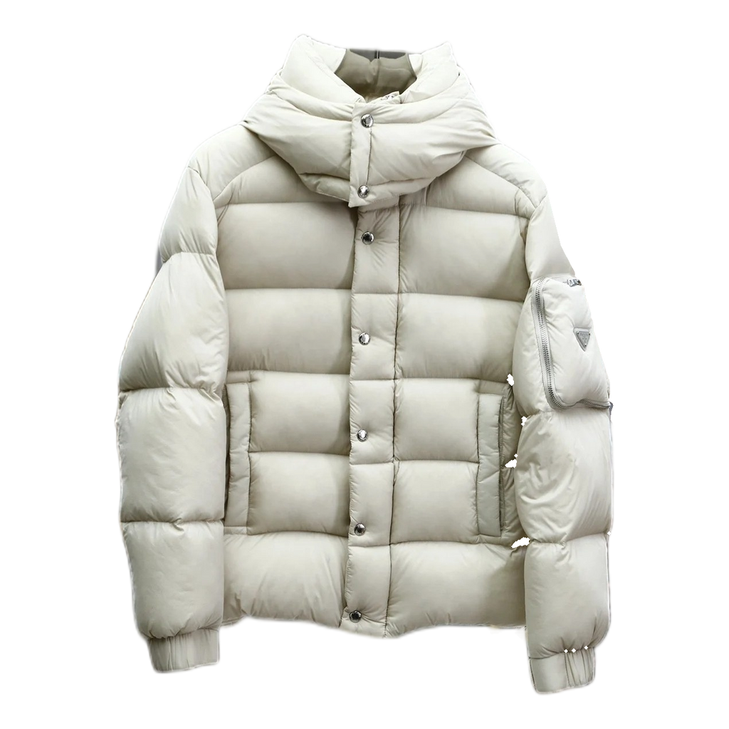 Prada Hooded Puffer Jacket with Sleeve Pouch – Luxury Edition