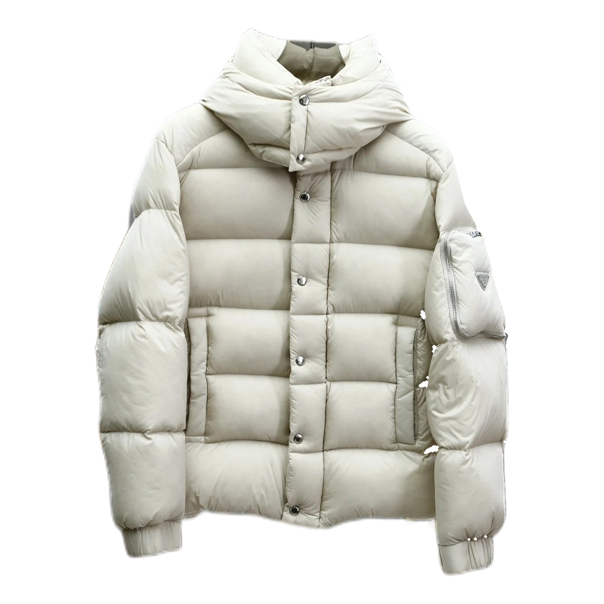 Prada Hooded Puffer Jacket with Sleeve Pouch – Luxury Edition