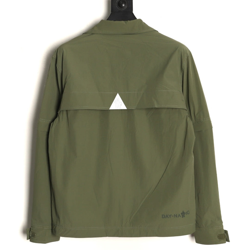 Moncler Utility Shirt-Collar Jacket - Olive Green