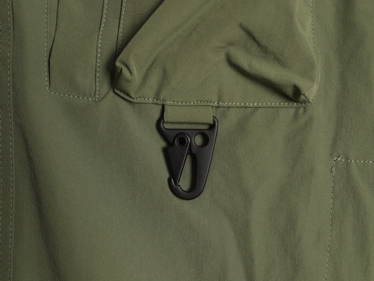 Moncler Utility Shirt-Collar Jacket - Olive Green