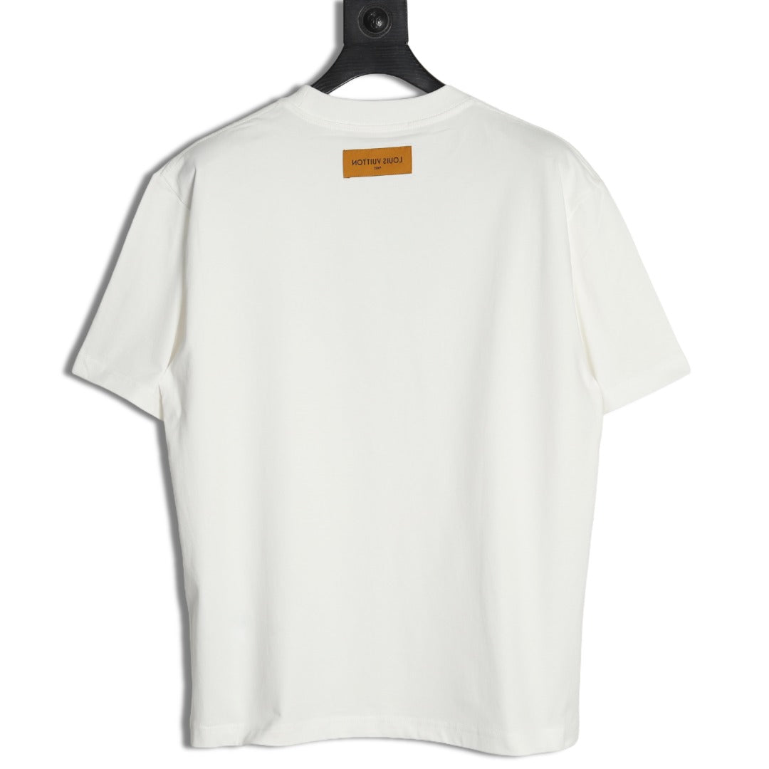 Louis Vuitton LV Chest-Lettering Short-Sleeve T-Shirt - Cream