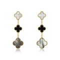 Van Cleef & Arpels CLOVER EARRINGS GOLD ONYX MOP 3 MOTIF